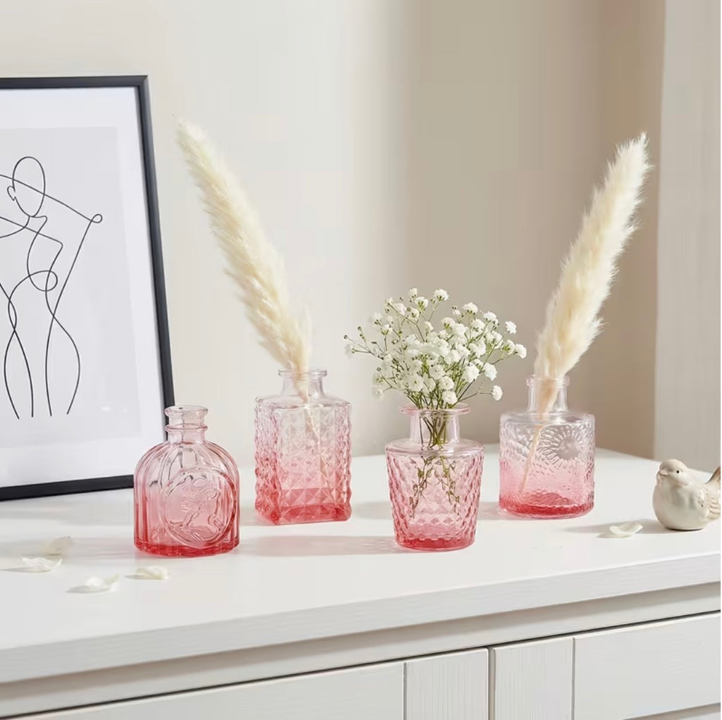 Pink Glass Bud Vase-10 pcs