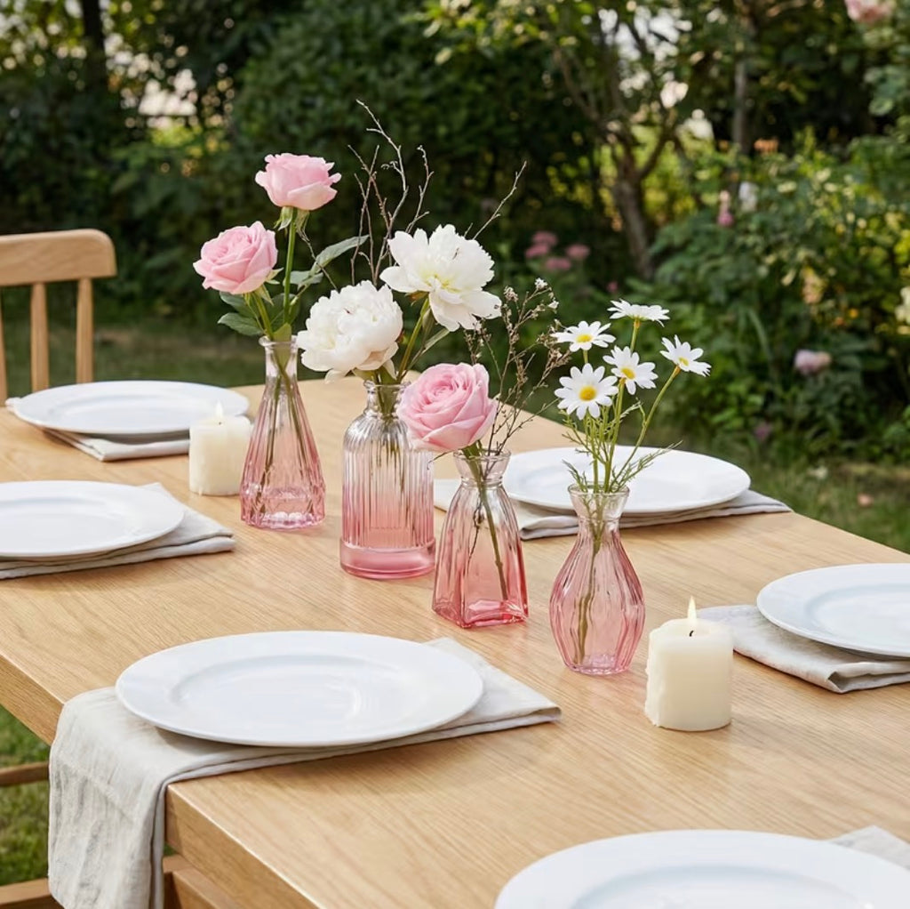 Pink Glass Bud Vase-10 pcs