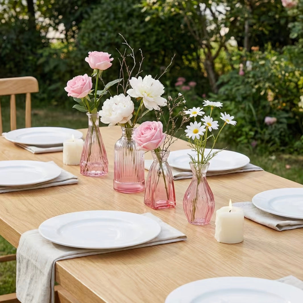Pink Glass Bud Vase-10 pcs