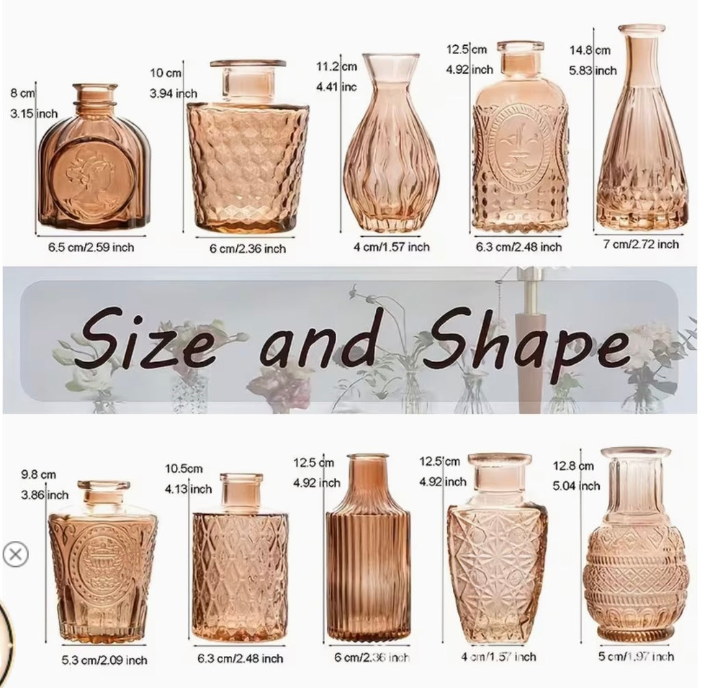 Pink Glass Bud Vase-10 pcs