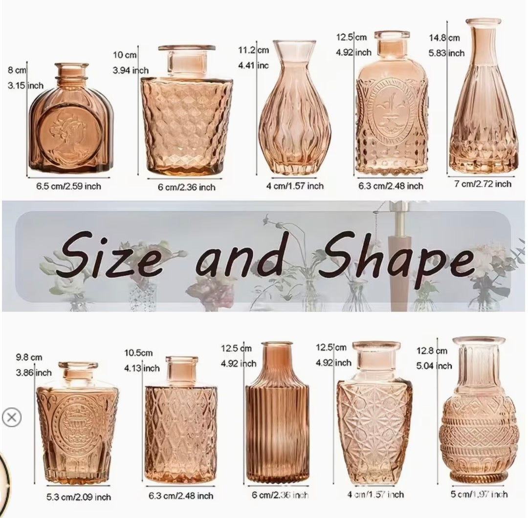 Pink Glass Bud Vase-10 pcs